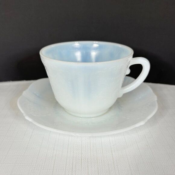 Monax Opalescent American Sweetheart Cup Saucer Vtg Macbeth Evans Replacement - Picture 1 of 5